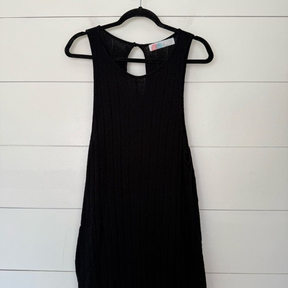 Free People Beach Women’s XL Black Ribbed Wide Leg Jumpsuit